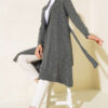 Side-Seamed Tied Cardigan Smoke