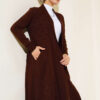 Side-Seamed Tied Cardigan Brown