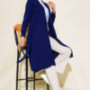 Side-Seamed Tied Cardigan Navy Blue