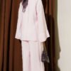 Side Tie Kimono Two-Piece Set Pink - Image 3