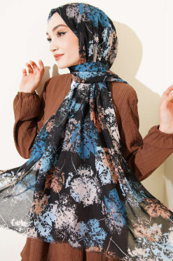 Leaf Pattern Shawl Series Black