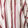 Asymmetrical Striped Satin Shirt with Batwing Sleeves Burgundy – Image 4