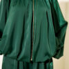 Batwing Sleeve Satin Loose Two-Piece Set Emerald - Image 4