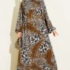 Batwing Sleeve Viscose Top Leopard