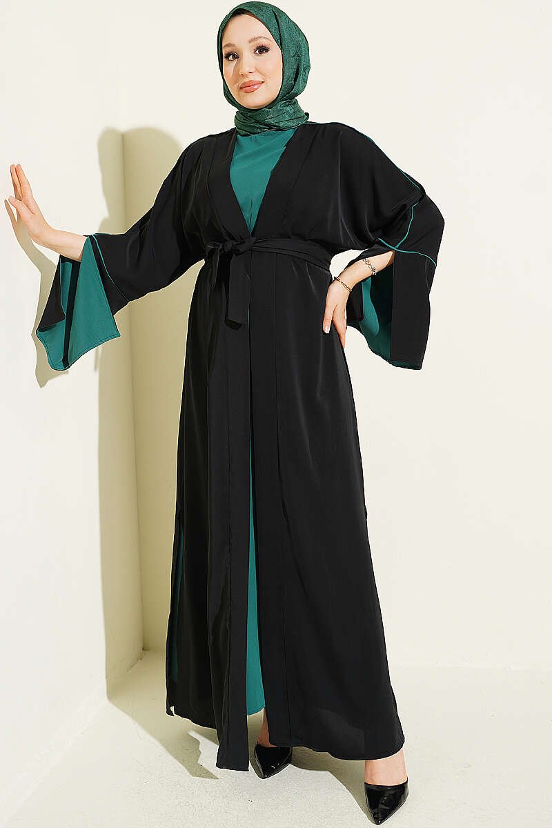Batwing Sleeve Two-Piece Set Black