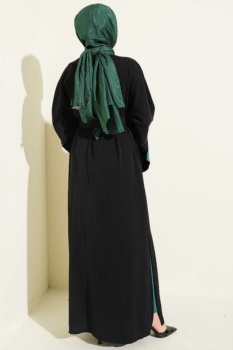 Batwing Sleeve Two-Piece Set Black - الصورة 3