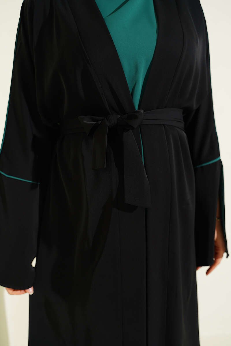 Batwing Sleeve Two-Piece Set Black - الصورة 4