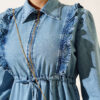 Half Zip Denim Dress Denim Blue - الصورة 4