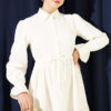 ⁦Half-Button Waist Tied French Terry Dress Ecru⁩ - الصورة ⁦2⁩