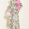 Half Button Floral Embroidered Dress Fuchsia - immagine 5