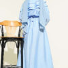 Half Buttoned Tiered Sailor Collar Dress Baby Blue - immagine 3