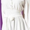 Half Button Self-Belted Tunic White – Bild 4