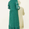 Half Buttoned Embroidered Knit Dress Green - immagine 3