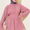 Half Button Front Tied Tunic Rose Dust