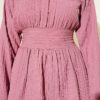 Half Button Front Tied Tunic Rose Dust - Afbeelding 4