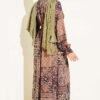 Half Button Authentic Patterned Dress Camel - Image 3