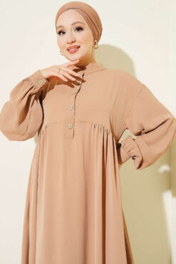 Alternative view of Half Button Oversized Dress Latte