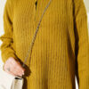Half Zipper Fitted Ribbed Knit Dress Leaf Green - immagine 4