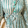 Half Placket Patterned Satin Dress Green - Afbeelding 4