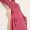 Half Pleated Button Dress Rose Dust - immagine 2