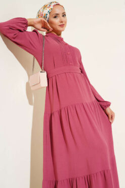 Alternative view of Half Pleated Button Dress Rose Dust