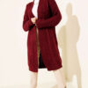 Textured Stripe Knit Cardigan Burgundy – Bild 2