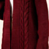 Textured Stripe Knit Cardigan Burgundy – Bild 4