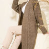 Textured Stripe Knit Cardigan Bronze