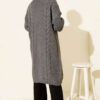 Textured Stripe Knit Cardigan Smoke – Bild 3