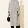 ⁦Textured Stripe Knit Cardigan Grey⁩ - الصورة ⁦3⁩