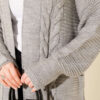 ⁦Textured Stripe Knit Cardigan Grey⁩ - الصورة ⁦4⁩