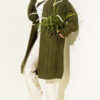 ⁦Textured Stripe Knit Cardigan Khaki⁩ - الصورة ⁦2⁩