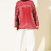 Striped Viscose Tunic Burgundy - Image 2