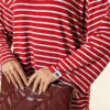 Striped Viscose Tunic Burgundy - Image 4