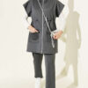 Hooded Scuba Two-Piece Set Smoke