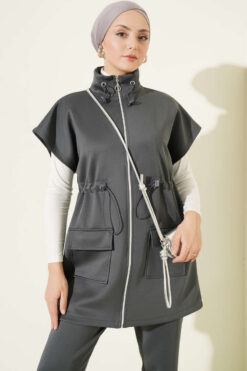 Alternative view of Hooded Scuba Two-Piece Set Smoke