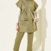 Hooded Scuba Two-Piece Set Oil Green