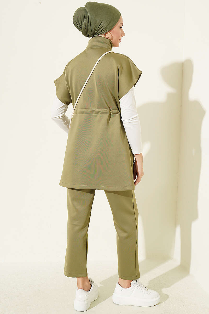 Hooded Scuba Two-Piece Set Oil Green - immagine 3