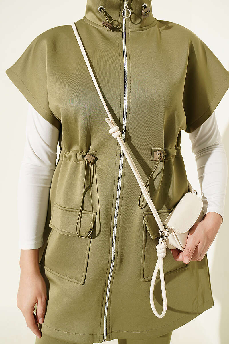 Hooded Scuba Two-Piece Set Oil Green - immagine 4
