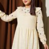 Star Embroidered Linen Dress Beige – Bild 2