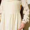 Star Embroidered Linen Dress Beige – Bild 4