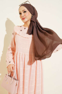 Alternative view of Star Embroidered Linen Dress Pink