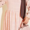 ⁦Star Embroidered Linen Dress Pink⁩ - الصورة ⁦4⁩