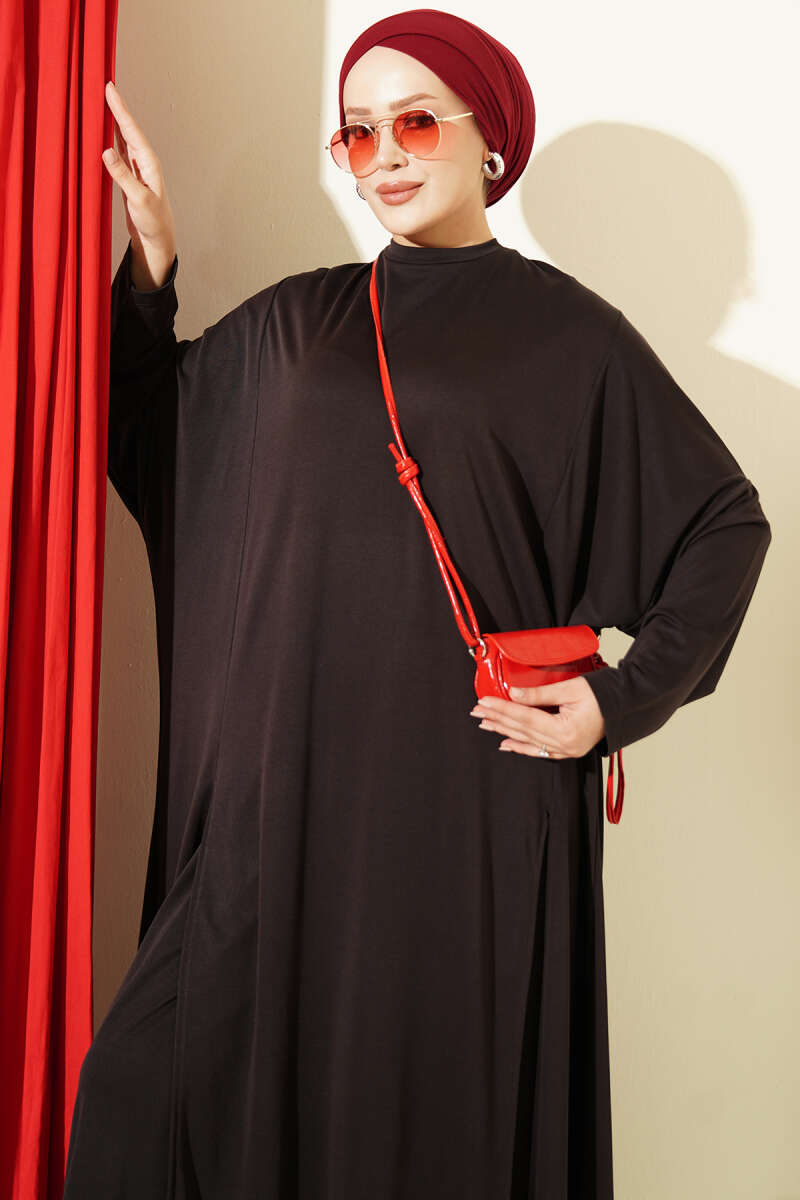 Split-Detail Two-Piece Knit Set Black - Imagen 2
