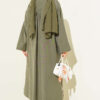 Slit Detail Tencel Long Tunic Khaki - الصورة 3