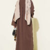 Slit Detail Tencel Long Tunic Brown - Afbeelding 3