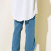 High Waist Palazzo Denim Pants with Tint Finish Light Blue – Bild 3