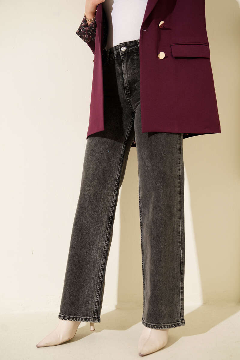 High Waist Palazzo Pants Charcoal Black