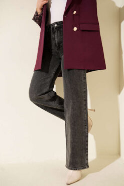 Alternative view of High Waist Palazzo Pants Charcoal Black