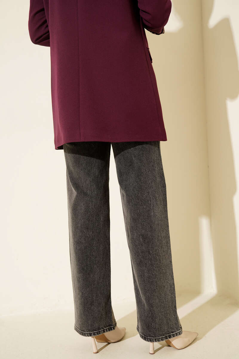 High Waist Palazzo Pants Charcoal Black – Bild 3